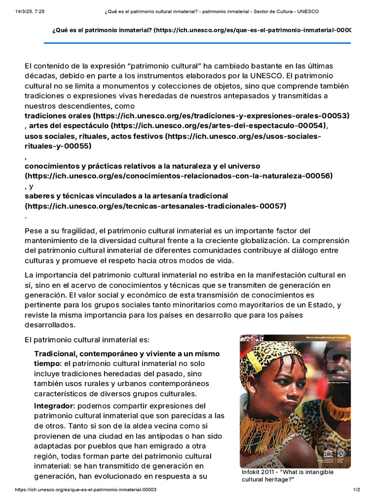 ¿Qué Es El Patrimonio Cultural Inmaterial - Patrimonio Inmaterial ...