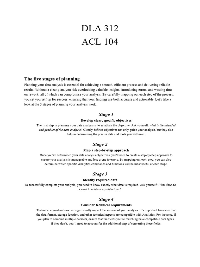 Five Stages of Data Analysis Planning | PDF | Comma Separated Values ...