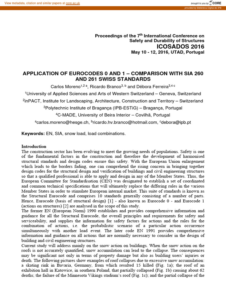Application of Eurocodes 0 and 1 Compari | PDF | Snow | Roof
