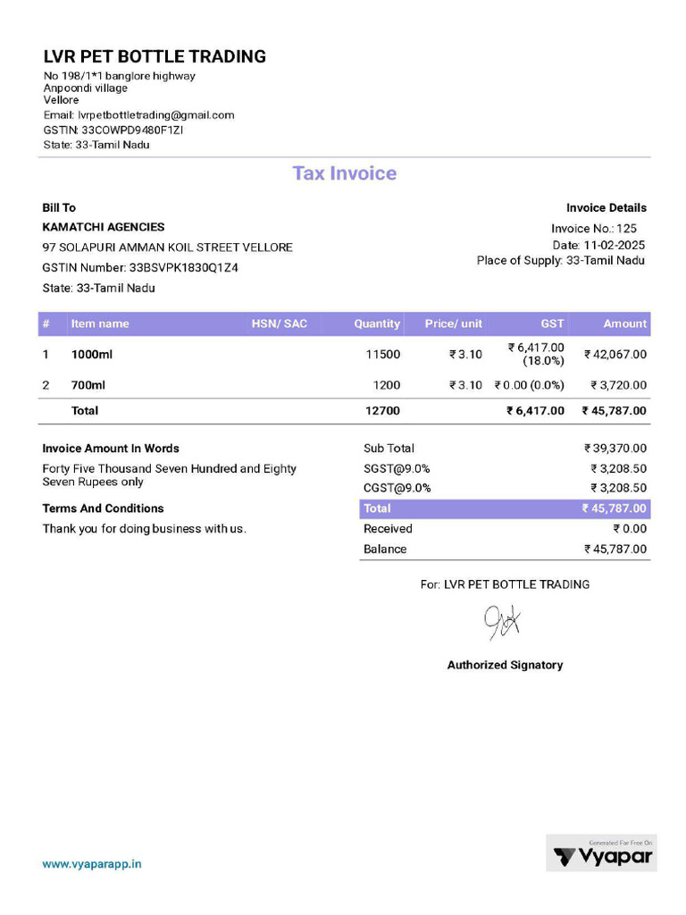 Invoice 125 | PDF