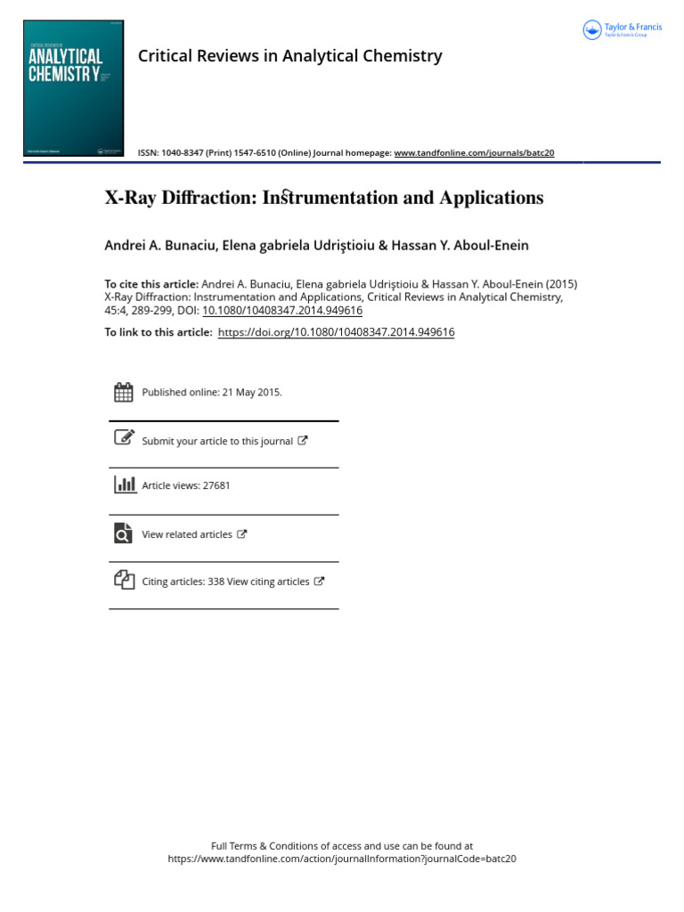 X-Ray Diffraction Instrumentation and Applications | PDF | X Ray ...