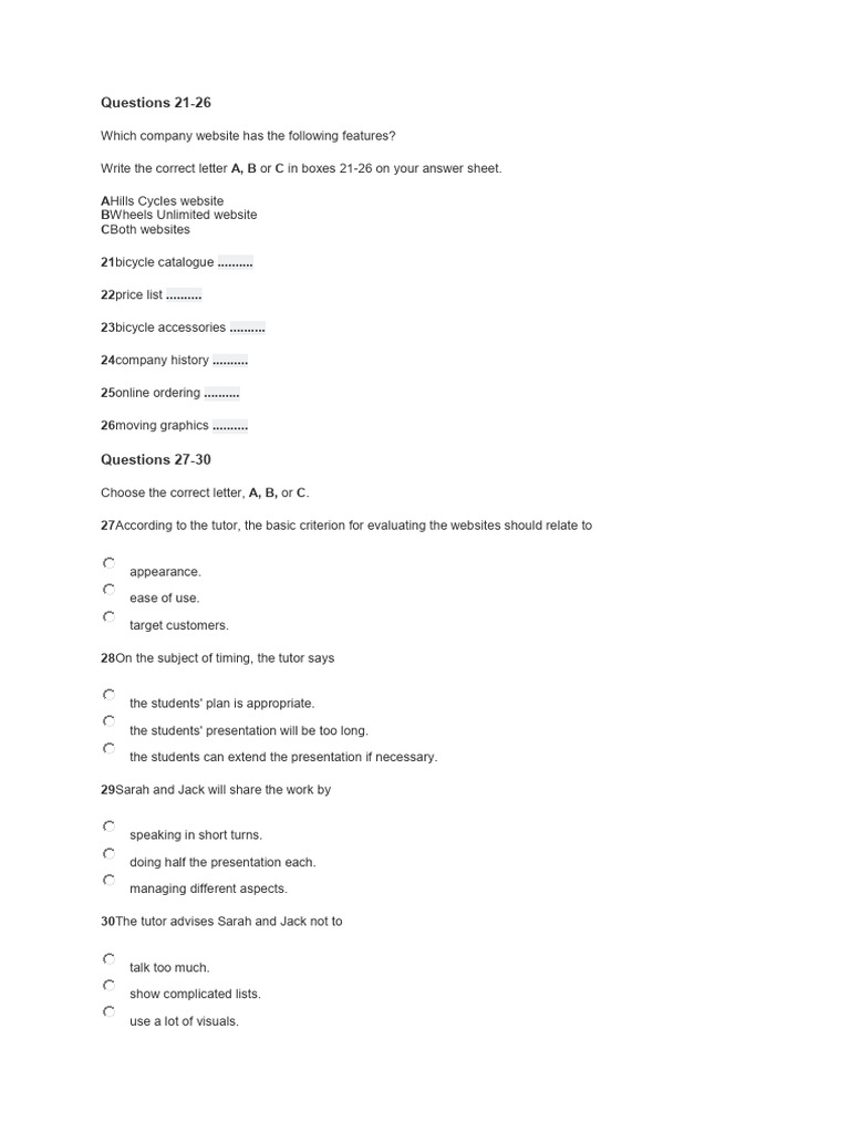 Listening 1 - Section 3 | PDF