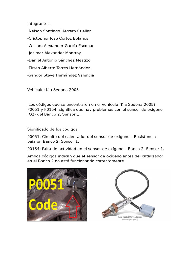 P0051 y P0054 | PDF | Sensor | Oxígeno