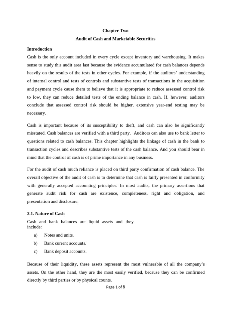 Cash Audit and Internal Controls | PDF | Audit | Banks