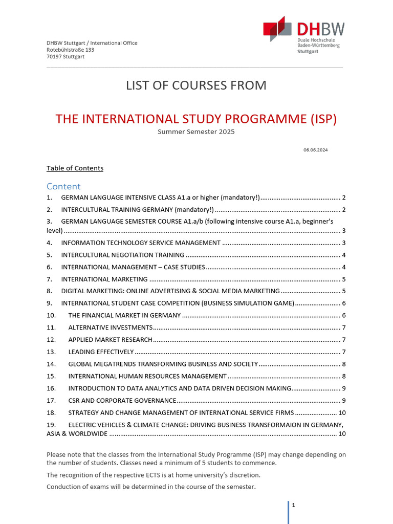 List of Courses - SoSe2025 | PDF | Futures Contract | Governance