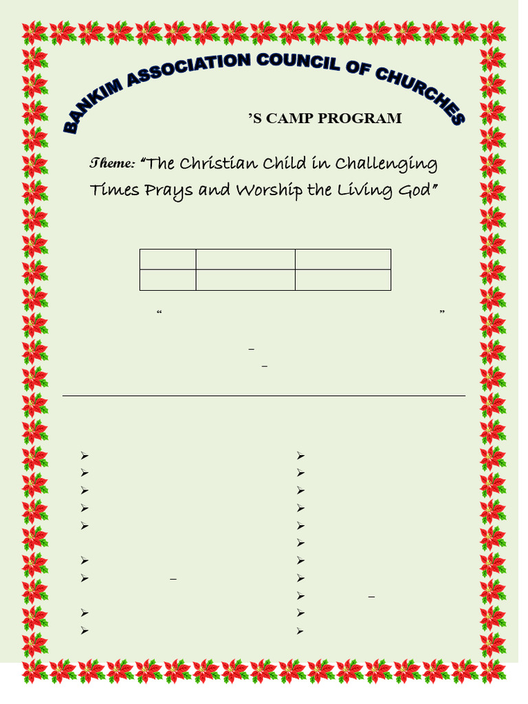 2024 Children's Camp Program Details | PDF