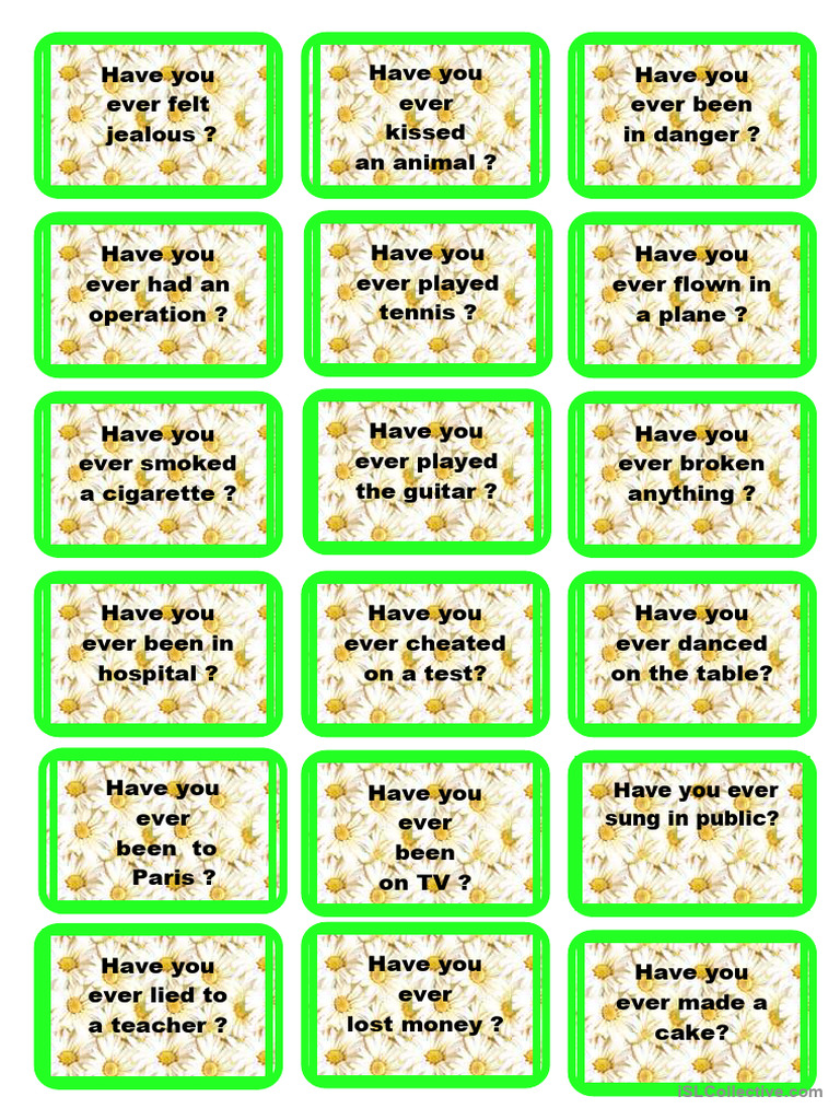 Speaking Cards Present Perfect. | PDF