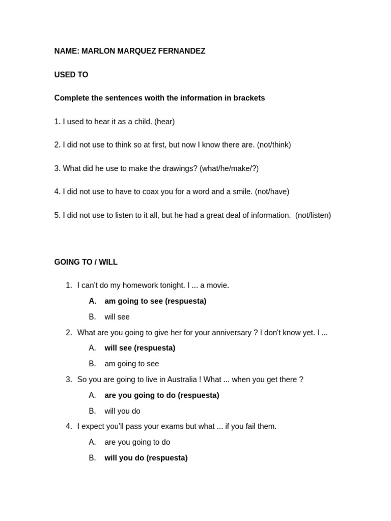 Grammar Exercises: Tenses Overview | PDF