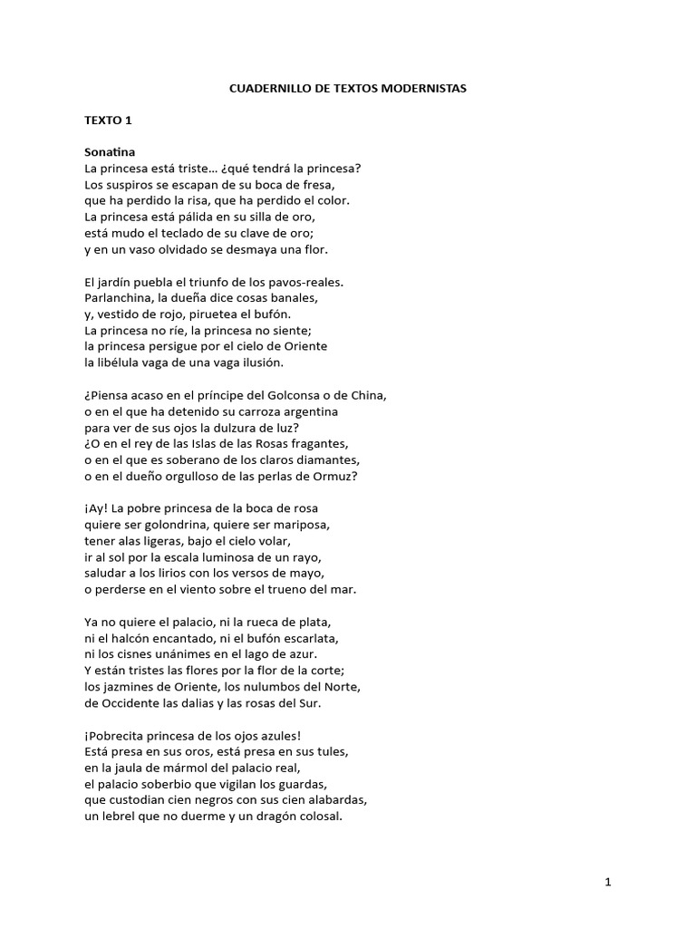 CUADERNILLO DE TEXTOS MODERNISTAS_1 | PDF