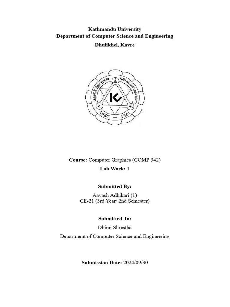 Computer Graphics Lab Report by Aavash | PDF | Computing | System Software