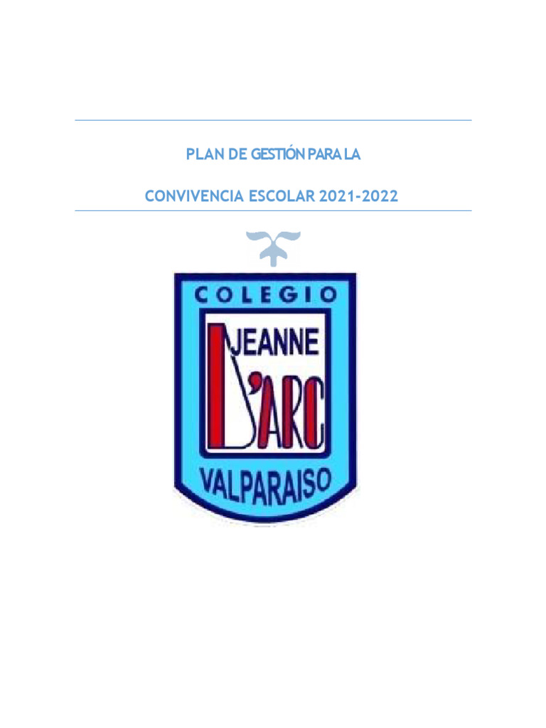 Plan de Gestion para La Buena Convivencia Escolar | PDF | Maestros ...
