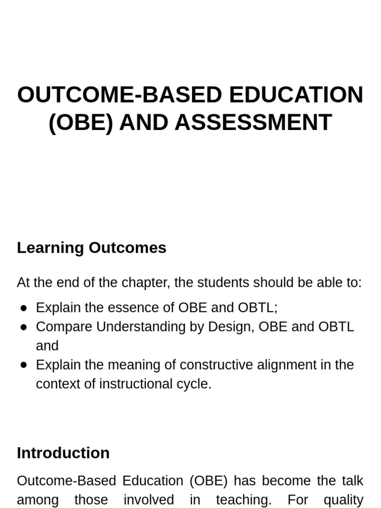 Outcome-Based Education and Assessment Guide | PDF | Cognitive Science ...