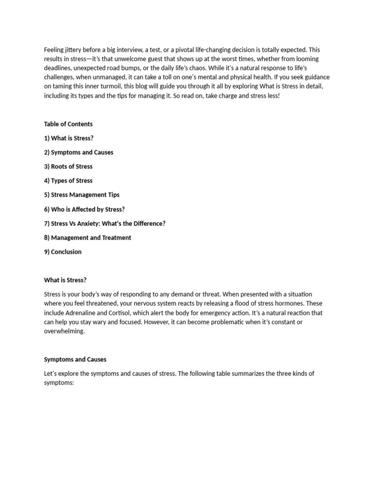 Stress and Stress Management | PDF | Stress (Biology) | Stress Management