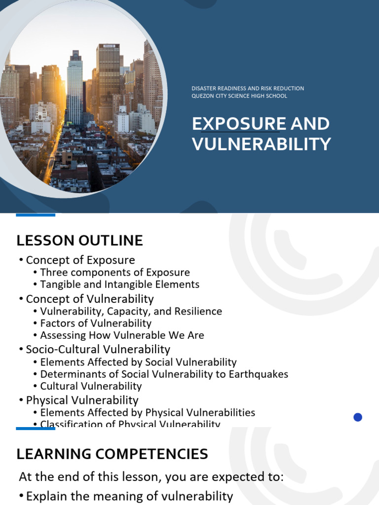 Exposure and Vulnerability in DRR | PDF | Hazards | Vulnerability