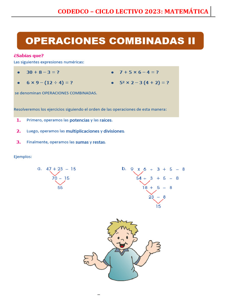 Operaciones Combinadas para Primaria | PDF