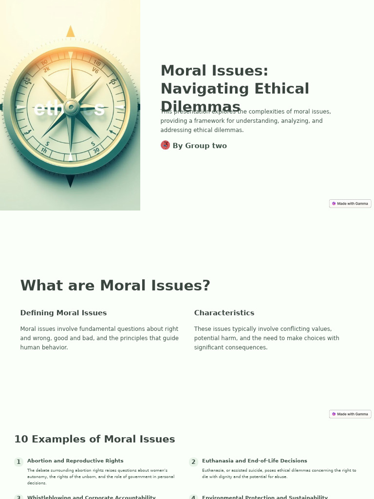 Understanding Moral Issues and Ethics | PDF | Morality | Justice