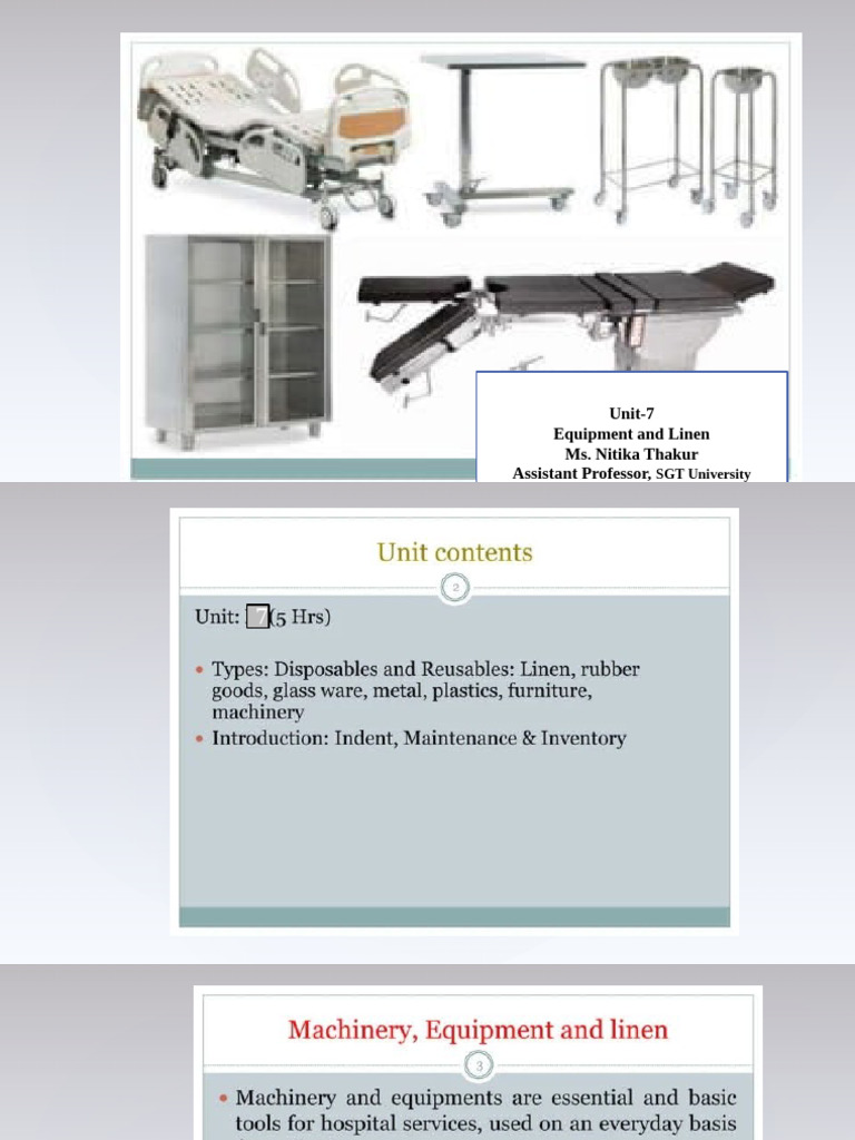 Equipment and Linen Management Guide | PDF