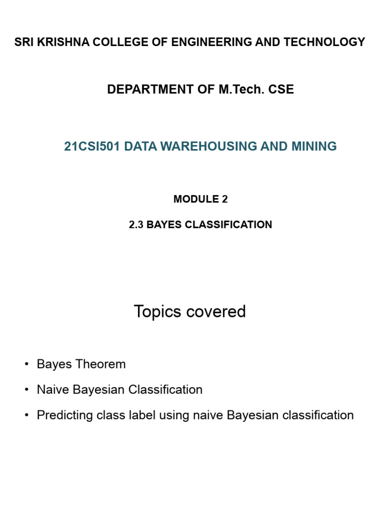 Naive Bayesian Classification Overview | PDF | Bayesian Inference ...