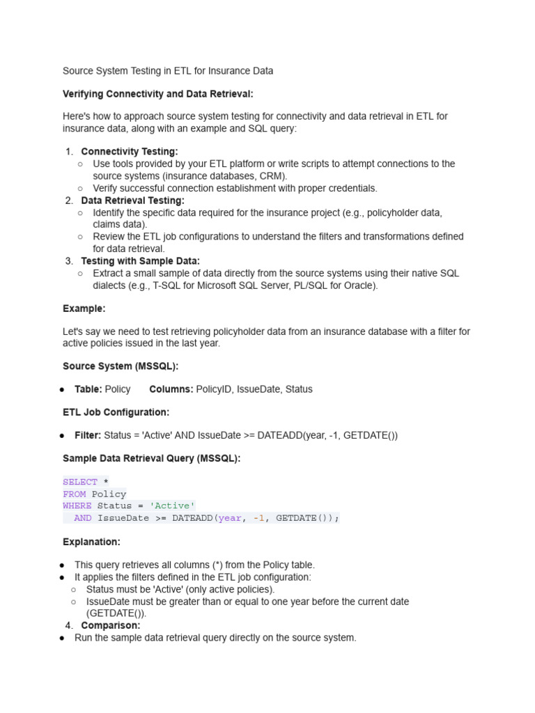 How To Do Source System Testing | PDF | Microsoft Sql Server ...