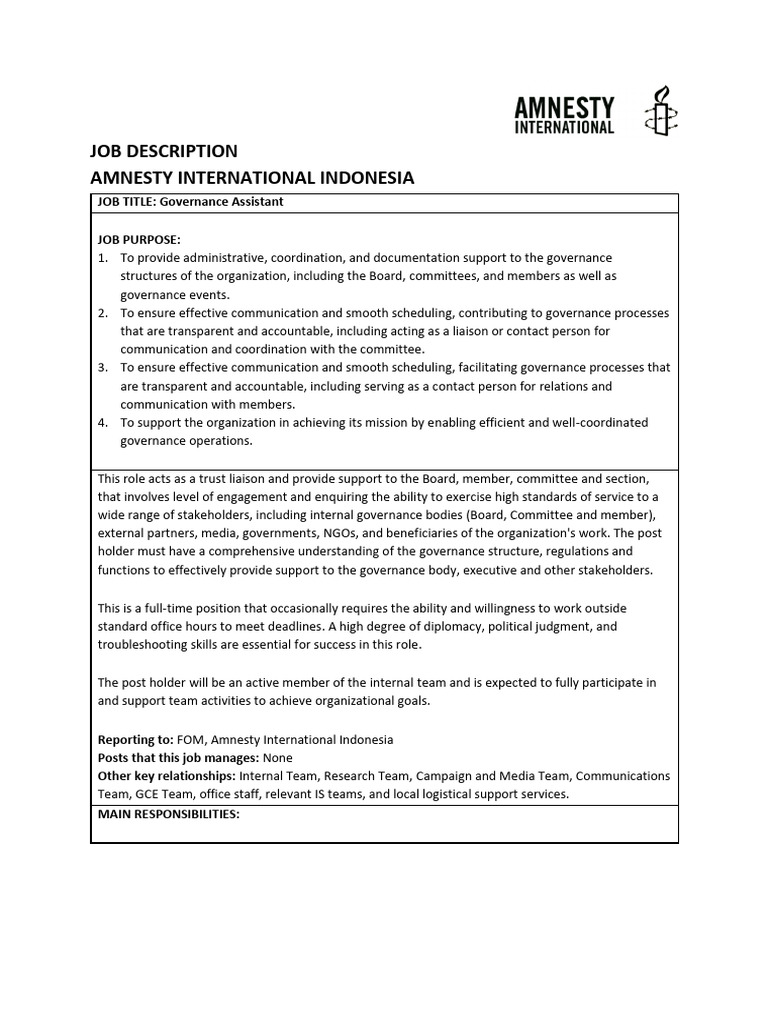 Illustration of Governance Committee Job Description