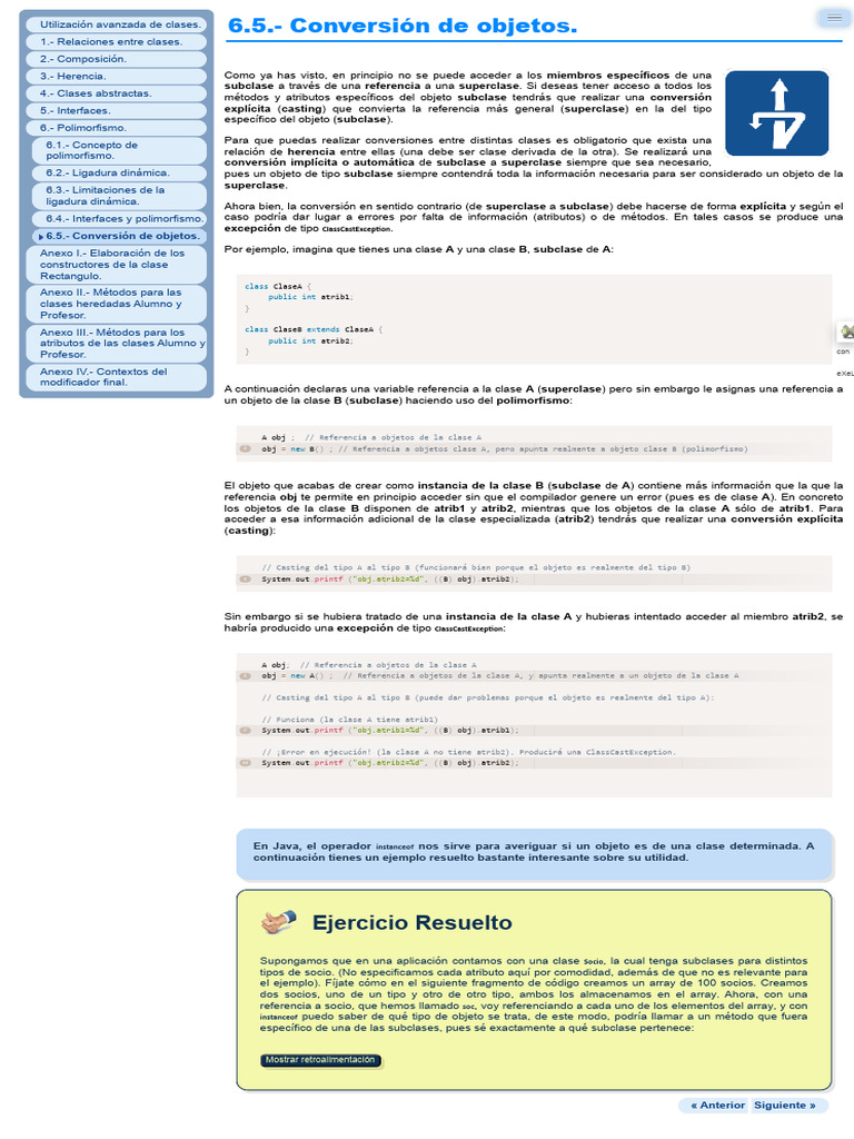 Conversión de objetos en Java | PDF | Herencia (Programación Orientada ...