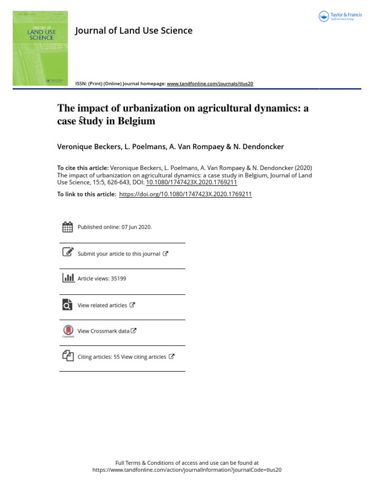 The impact of urbanization on agricultural dynamics a case study in ...