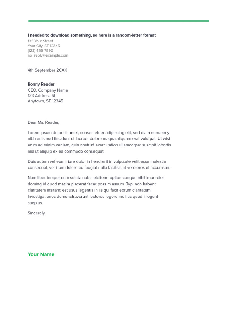 Random Letter Format | PDF