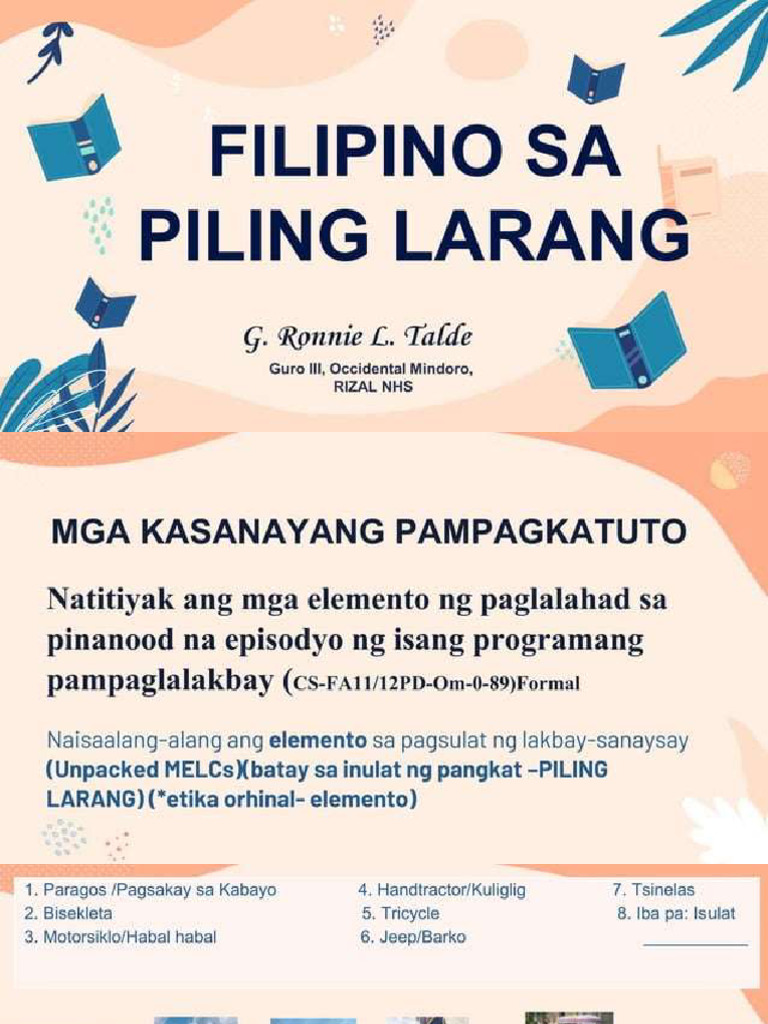 Filipino Sa Piling Larang 11 Lesson 2 Second Q | PDF