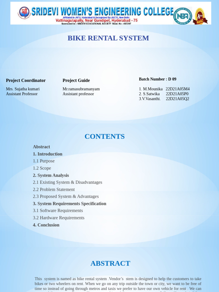 Bike Rental System Overview and Benefits | PDF | Transport | Java Script