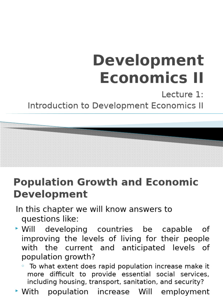 Development Economics II Overview | PDF | Developing Country | Poverty