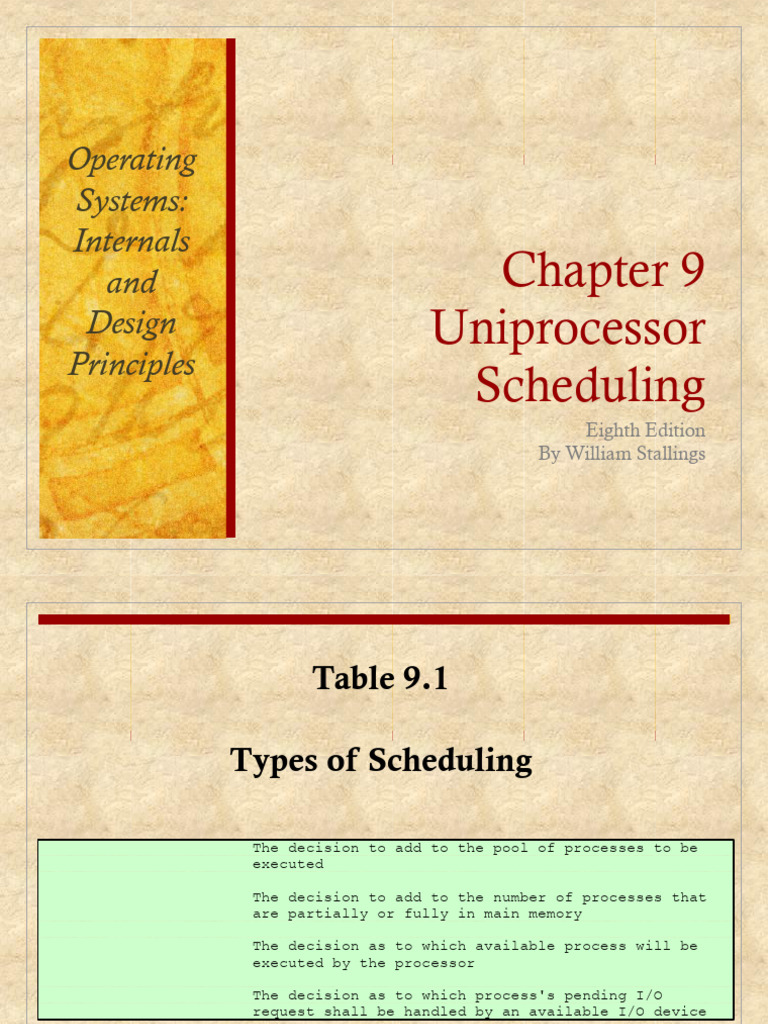 Uniprocessor Scheduling Explained | PDF | Scheduling (Computing ...