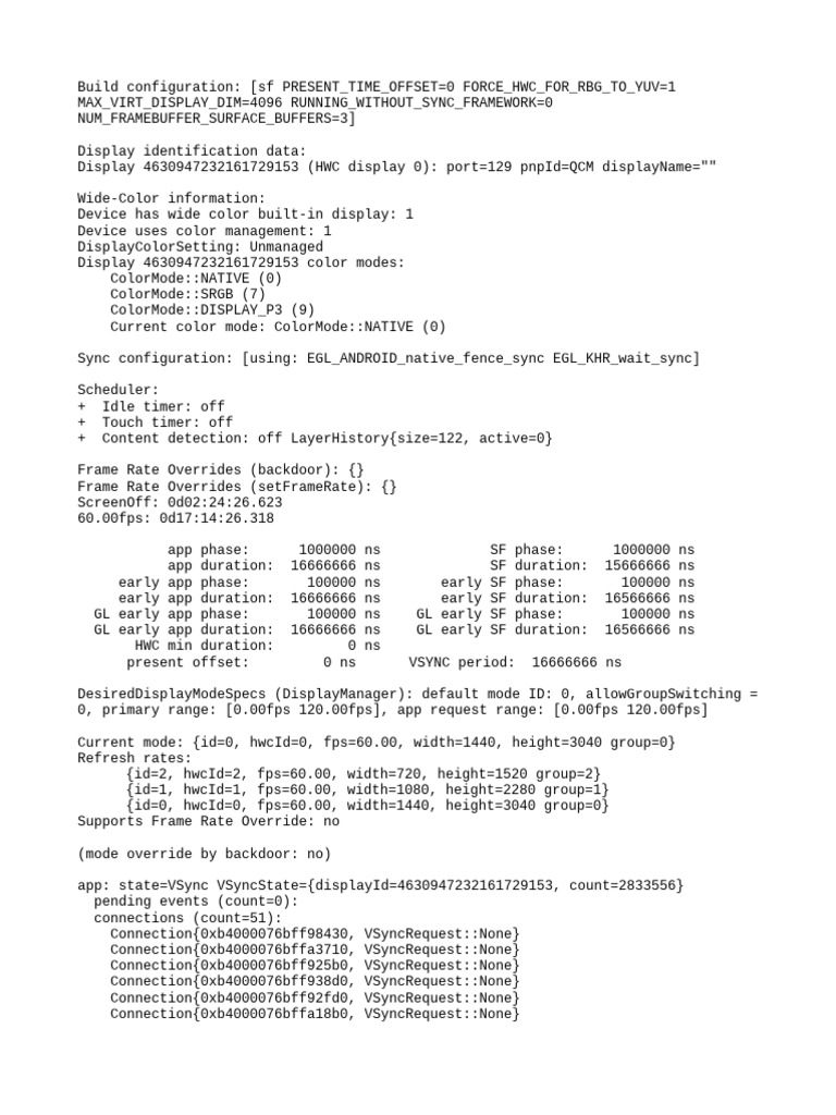 Display Configuration and Performance Data | PDF | Computing | Computer ...