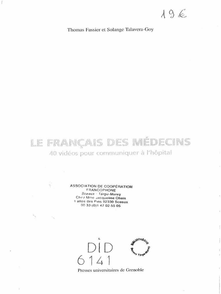 Le Francais Des Medecins | PDF