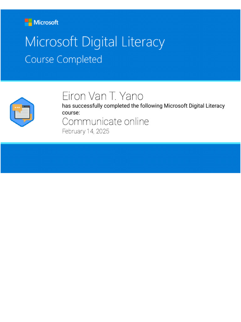 Microsoft Digital Literacy - Communicating Online | PDF
