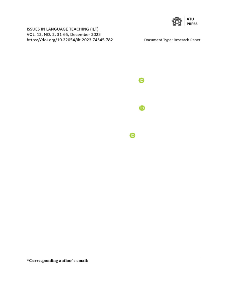 ILT - Volume 12 - Issue 2 - Pages 31-65 | PDF | Psychological ...
