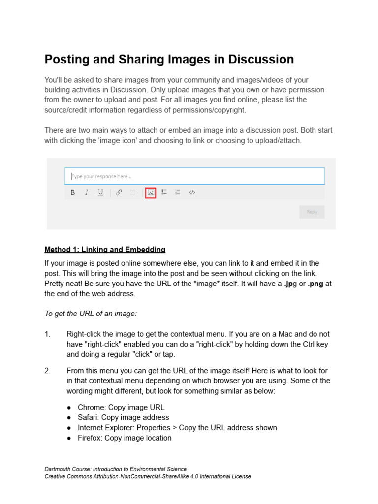 Sharing Images in Discussions | PDF | Internet | Computing