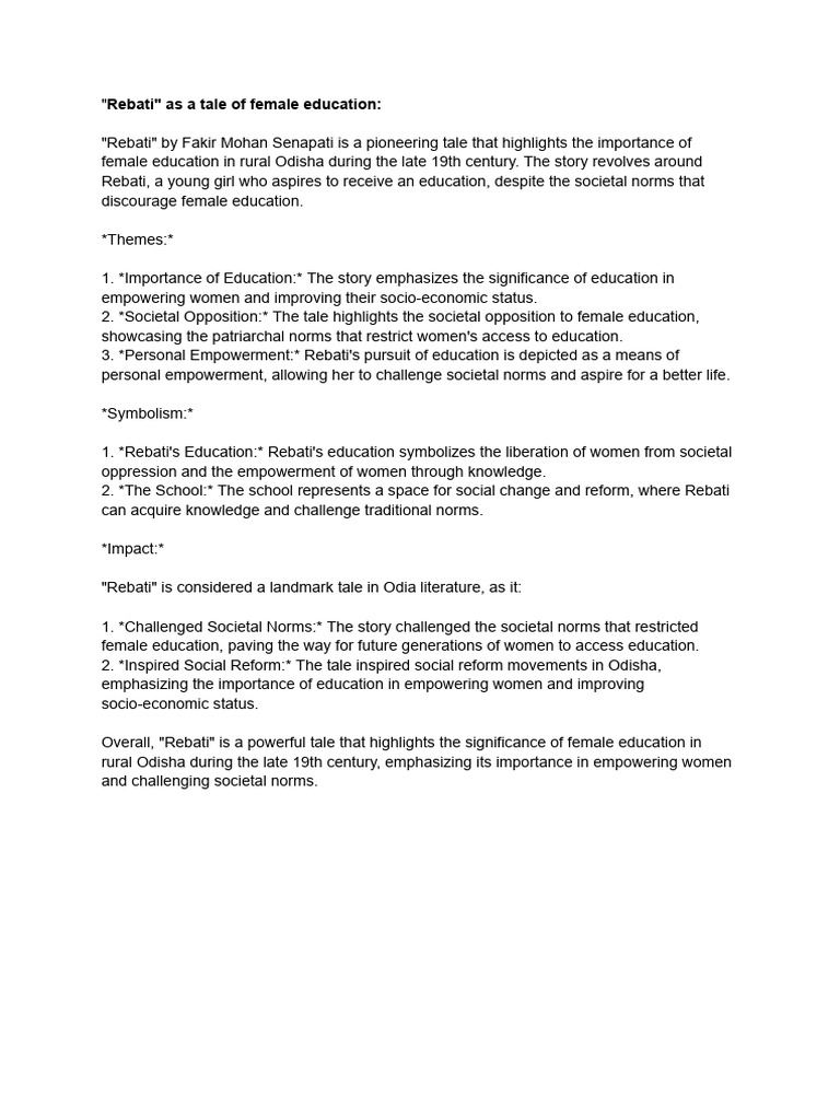 Rebati: Empowering Women Through Education | PDF | Empowerment | Social ...