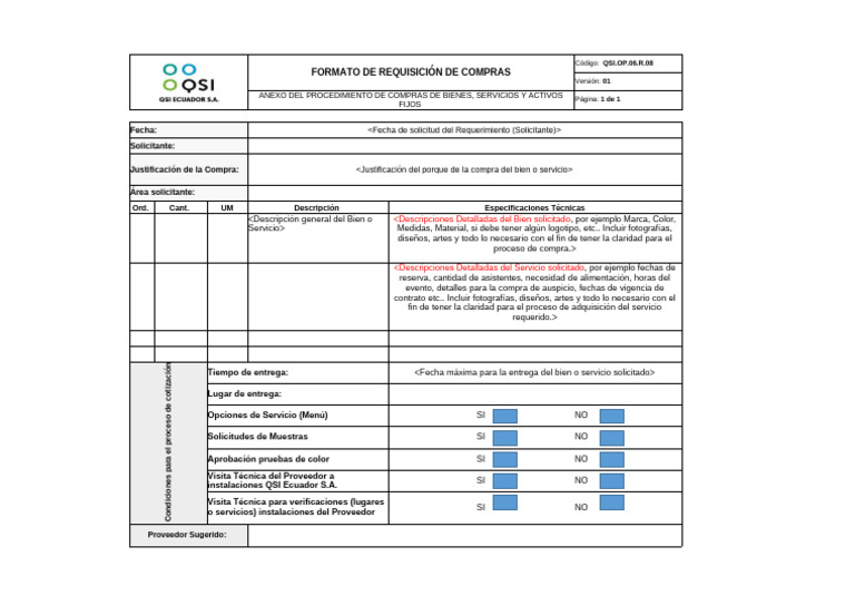 Formato de Requisición de Compras | PDF