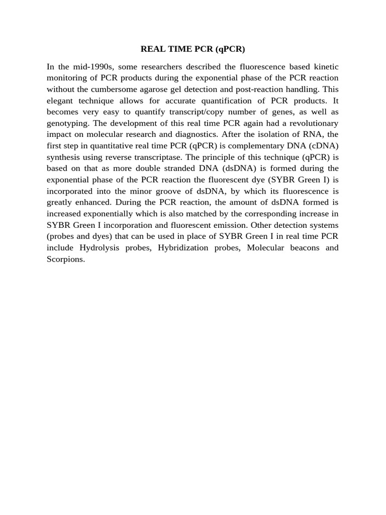 Real-Time PCR: Techniques & Applications | PDF | Real Time Polymerase ...