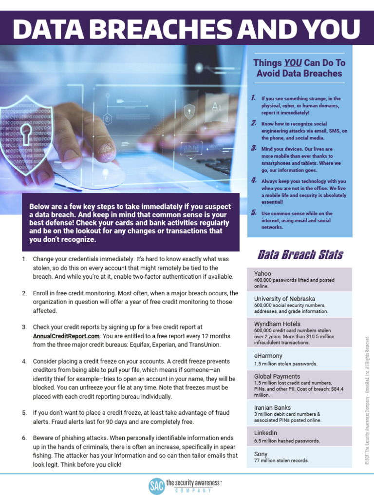 Immediate Steps After a Data Breach | PDF | Password | Cybercrime