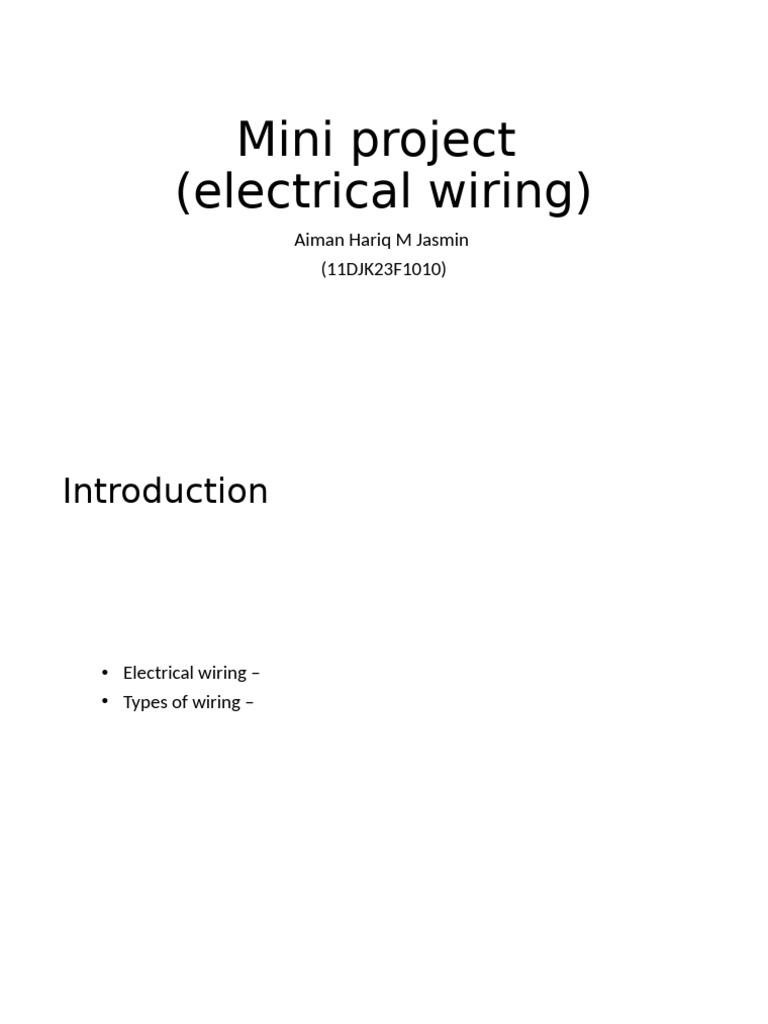 Mini Project Wiring | PDF