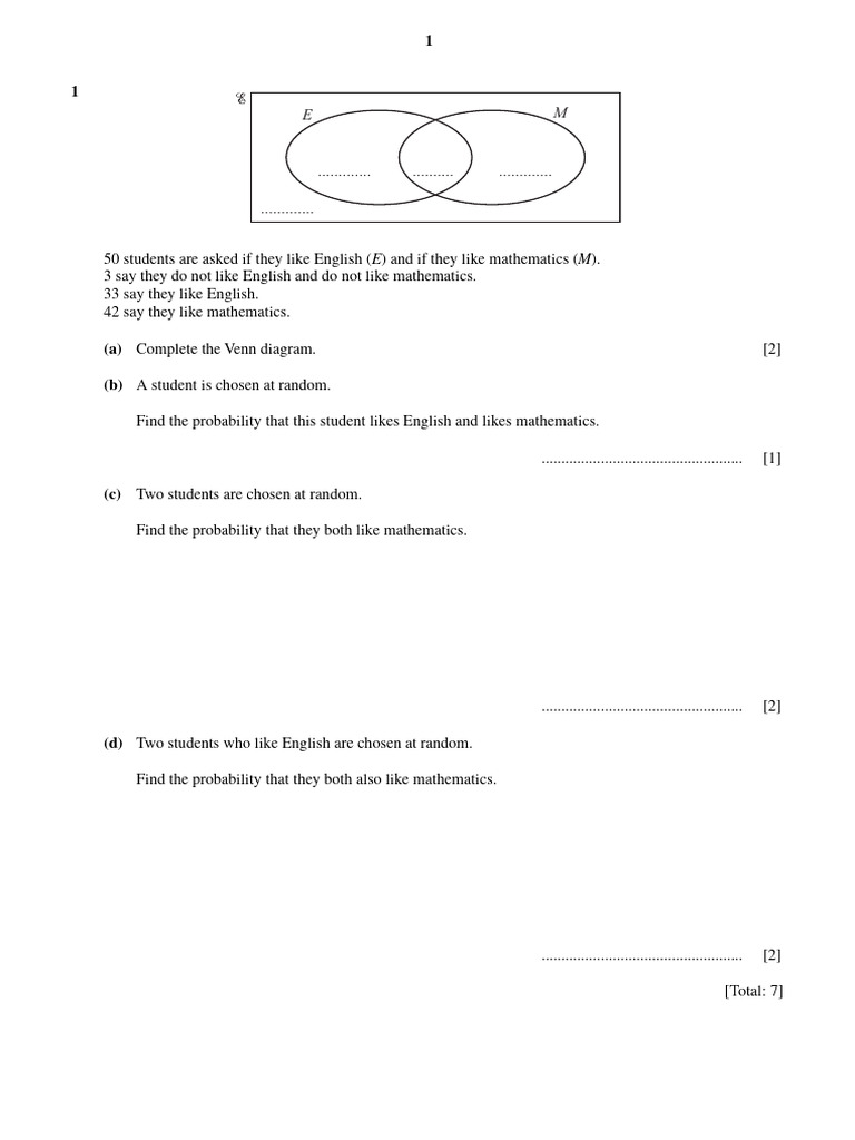 Probability and Venn Diagram Exercises | PDF | Applied Mathematics ...