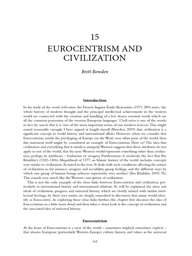 Eurocentrism and the Concept of Civilization | PDF | Civilization ...