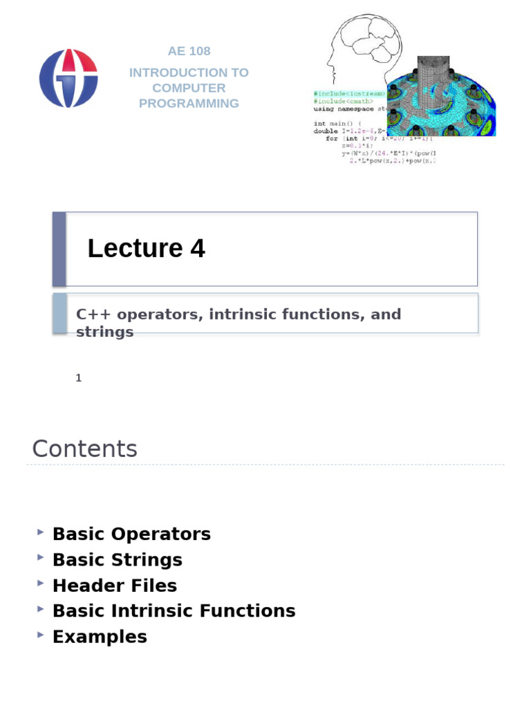 C++ Operators and String Basics | PDF | Integer (Computer Science ...