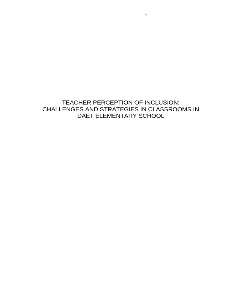 Teacher Insights on Inclusive Education | PDF | Inclusion (Education ...