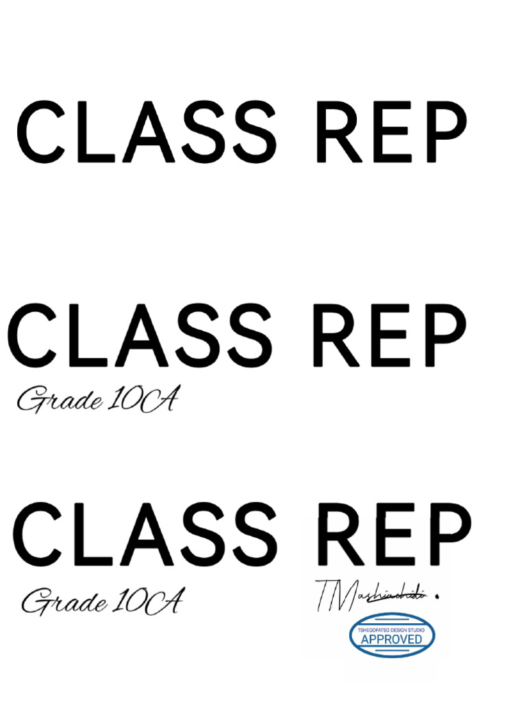 Class Rep Cards | PDF