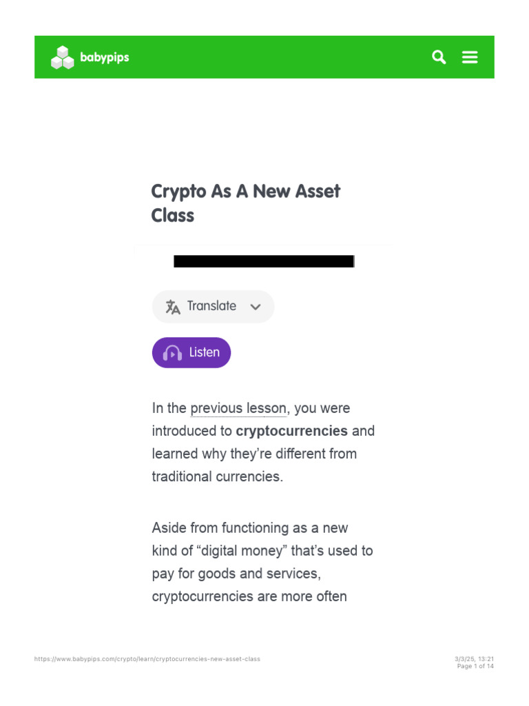 2 Crypto As A New Asset Class | PDF | Cryptocurrency | Investing