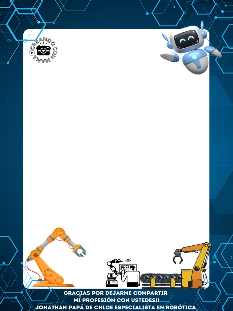 Black and Blue Futuristic Robots Page Border | PDF
