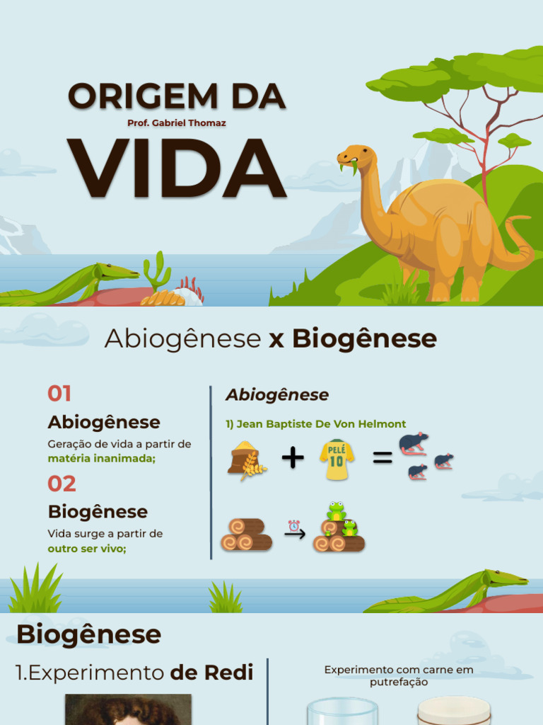 Origem da Vida: Abiogênese e Biogênese | PDF | Abiogênese | Vida