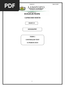 GRADE 10 GEOGRAPHY FORMAL CONTROLLED TEST 1 2025